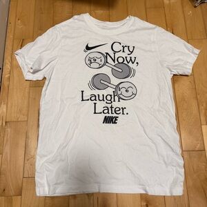 Nike White Short-Sleeve Graphic Tee - Cry Now Laugh Later